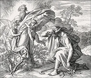 Burning Bush, Old Testament, by Julius Schnorr von Carolsfeld