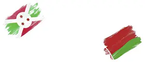 Burundi and Belarus Flags on White Background