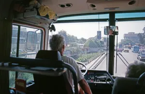 Bus ride through Pyramid Road to Giza