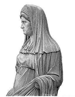 Bust of a vestal at the Roman Forum in Rome