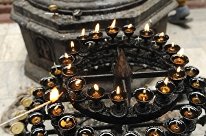 Category Buddhism Prints: Butter lamps, Kathmandu, Kathmandu Valley