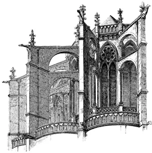 Buttresses of the Gothic Basilica of Saint-Denis