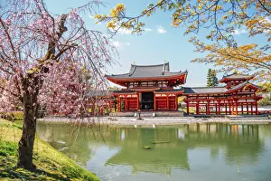 Byodo-in temple at spring in Uji, Kyoto, Japan