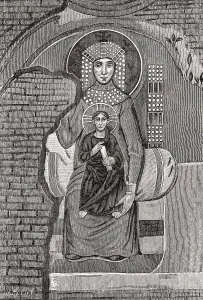Byzantine Madonna and child, ninth century
