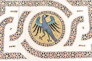 Byzantine mosaic, symbol eagle for St