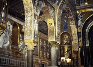 Byzantine wall paintings in the Sanctuary of San Giovanni, San Giovanni degli Eremiti, Palermo, Sicily, Italy, 1999, Europe