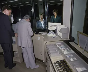 Ca. 1988, Hagen. Banking operations at Deutsche Bank