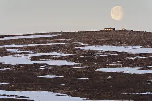 Cabins in the midnight sun, Dundret Nature Reserve