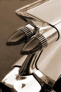 Detail of the back part of Cadillac with lights