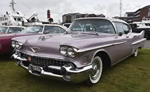 Framed Print : Cadillac Sedan DeVille at classic car meeting in Busum