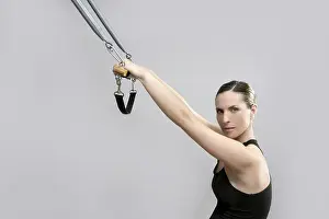 Category Oldtimer Prints: Cadillac trapeze pilates woman portrait fitness sport beautiful girl