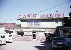 Cafe Motel at San Juan Trading Post motel, Mexican Hat, Utah, USA in 1976