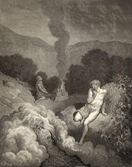 Cain and Abel offer their sacrifices