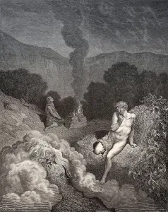 Cain and Abel offer their sacrifices