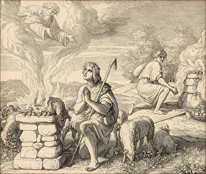 Cain and Abel offer their sacrifices