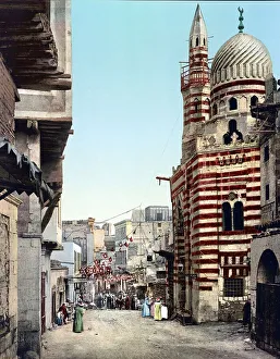 Cairo, Egypt, Pavoised Street for a wedding
