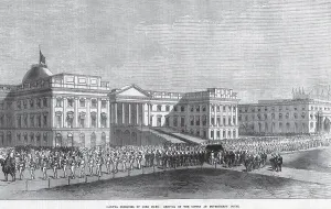 The Calcutta Obs equies of Lord Mayo arrival of Coffin at Government Hous e, Calcutta, West Bengal, India, As ia