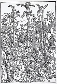 The Calvary, woodcut by Albrecht Duerer