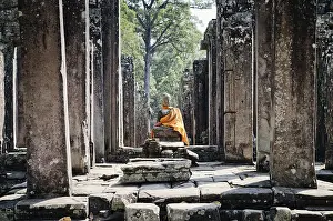 Cambodian ancient buddha statue in famous landmark angkor wat temple siem reap cambodia