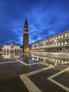 The Campanile at St. Mark's Square with high water