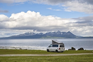 Camper on the beach, VW California