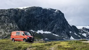 Framed Print : Campervan, Breiddalen, Geiranger, Norway, Europe
