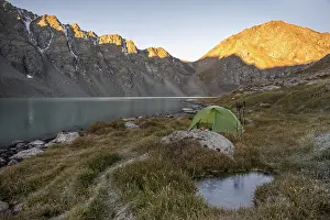 Camping in the wilderness, morning atmosphere