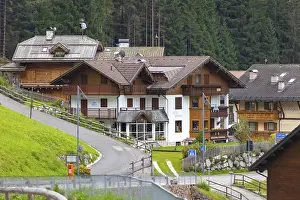 Canazei, Italy - September 26, 2024: Summer or autumn houses view