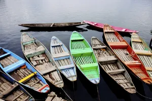 Canoes in dal lake, Srinagar, Jammu and Kashmir