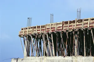 Cantering work of slab building under construction