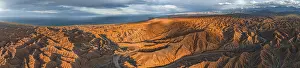 Category Mountain Landscapes Prints: Canyon runs through landscape, Issyk Kul Lake
