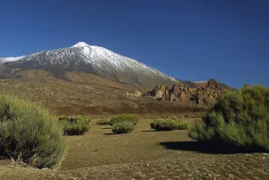 The cap of Pico del Teide (3718 m) shines white after the first snowfall in December