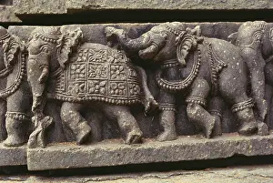Caparisoned elephants in Prasanna Chennakesha temple at Somnathpur