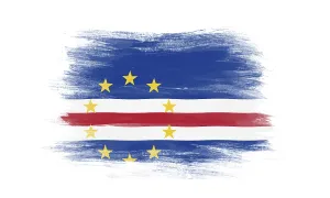 Cape Verde flag brush stroke, national flag on white background