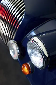 Car Lamps and Car Grille on the Front of a an Old Classic Car in Switzerland