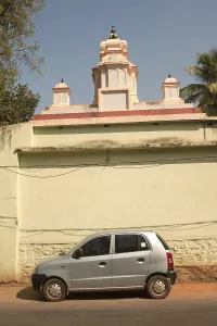 Car parked at temple, Kerala, India