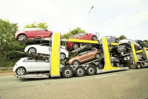 Car transport truck, Scotland, UK, United Kingdom