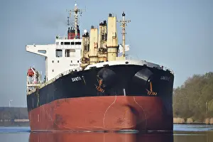 Cargo ship, bulk carrier, SANITAs sailing on the Kiel Canal