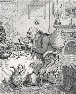 Caricature about George III, King of Great Britain