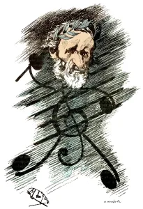 Caricature of Giuseppe Verdi, 1813 - 1901