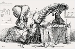 Caricature, hairdo popular in the 18th century