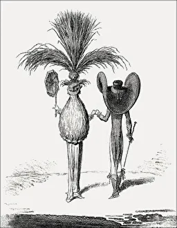Caricature on headdress, popular in the 18th century