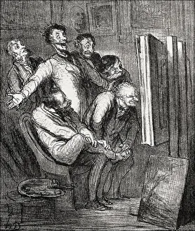 Caricature by Honore-Victorin Daumier on art criticism