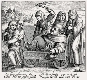 Caricature of the intemperate life of the monks and nuns