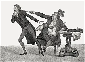 Caricature on King George III and William Pitt the Younger
