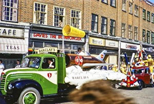 Carnival float on the Carlton Parade, Orpington, Bromley, Greater London formerly Kent, England, UK 1950 1955