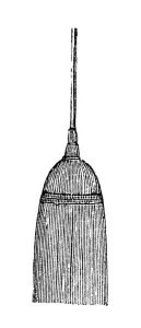 Carpet broom, historical illustration from: Marie Adenfeller