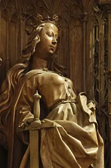 Carved altar, St Catherine, St, Saint, Saint
