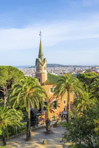 Casa Museu Gaudi, view over the city in the evening light