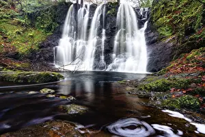 Cascades and waterfalls on a mountain stream or creek